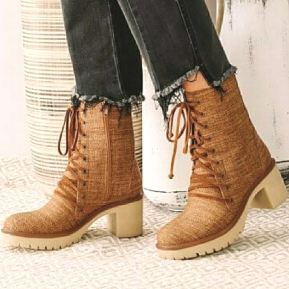 Buckle Mi.iM Jamie Woven Lace Up Combat Boots New